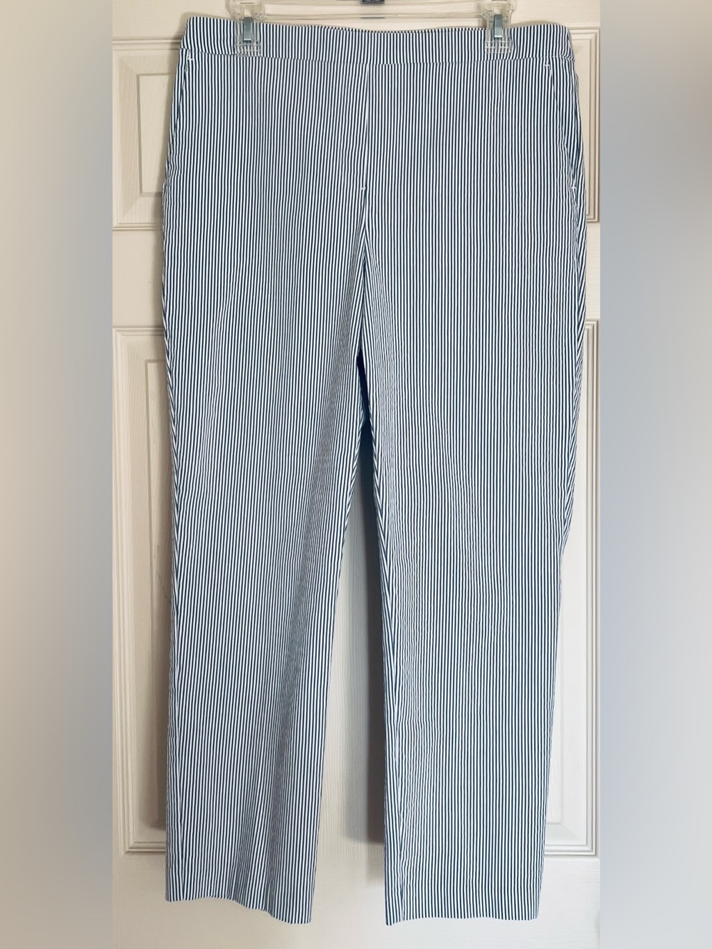 Carolina Belle Blue and White Striped Waistband Pants